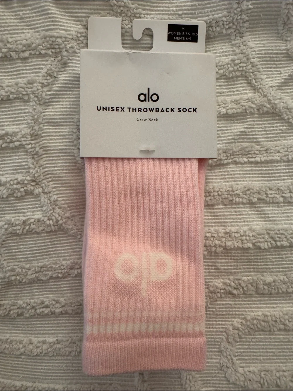 ALO Yoga Pink Ribbed Unisex Crew Socks